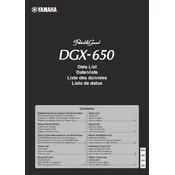 Yamaha Portable Grand DGX-650 Piano manual cover