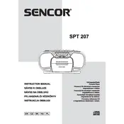 Sencor SPT 207 Boombox manual cover