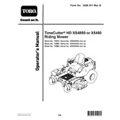 Toro TimeCutter HD X4850 74888 Mower manual cover