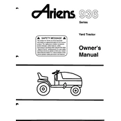 Ariens 936 Series 936002 Tractor manual cover