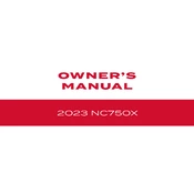 Honda NC750X 2023 Motorcycle manual cover