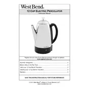 West Bend L5806 54159 Percolator manual cover