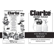 Clarke 1801470 CHT470 Brake Bleeder Kit manual cover