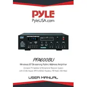 Pyle PFA600BU Amplifier manual cover