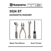 Husqvarna 5524 ST 954223067 Snow Thrower manual cover