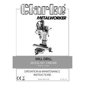 Clarke 7610860 CMD300 Mill Drill manual cover