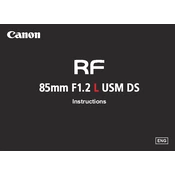 Canon RF 85mm F1.2 L USM DS manual cover