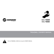 Horizon Fitness T4000 2012 Treadmill manual cover