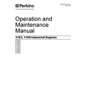 Perkins 1103 Engine manual cover