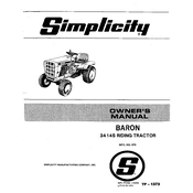 Simplicity Baron 3414S Tractor manual cover