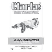 Clarke 6462076 CON2100 Demolition Hammer manual cover