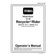 Toro Wheel Horse Recycler 70171 Mower manual cover