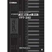 Yamaha PSR-E343 Keyboard manual cover