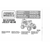 Power Wheels Mattel Jeep 94 74543 Toy manual cover