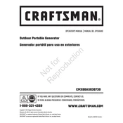 Craftsman CMXGGAS030730 Generator manual cover