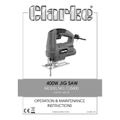 Clarke 6462183 CJS400 400W Jigsaw manual cover