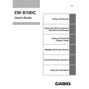 Casio EW-B100C Dictionary manual cover