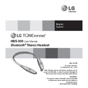 LG TONE Infinim HBS-900 Black Headset manual cover