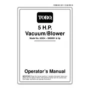 Toro 5 HP 62924 Vacuum manual cover