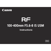 Canon RF 100-400mm F5.6-8 IS USM manual cover