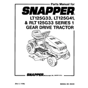 Snapper RLT125G33 Series 1 Tractor manual cover