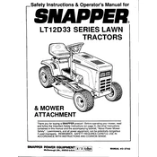 Snapper Series LT12D330B Tractor manual cover