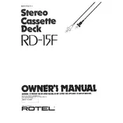 Rotel RD-15F Cassette Deck manual cover