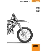 KTM SX 125 2017 Motorcycle manual cover