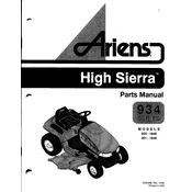 Ariens High Sierra 934023 1996 Tractor manual cover