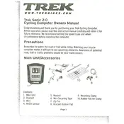 Trek Sonic 2.0 Bike Computer manual cover