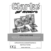 Clarke 323013- CAF454 Axial Plate Fan manual cover