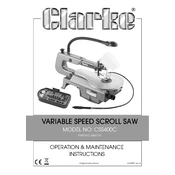 Clarke 6462152 CSS400C Variable Speed Scroll Saw manual cover