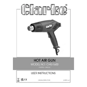 Clarke 3400762 CHG1600 Hot Air Gun manual cover