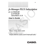 Casio fx-Manager Plus Subscription fx-9860G III Software manual cover