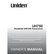 Uniden UH750 Transceiver manual cover