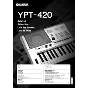 Yamaha YPT-420 Keyboard manual cover