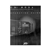 Peavey CS 800X Amplifier manual cover