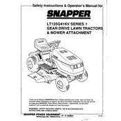 Snapper Series 1 LT125G411KVE Tractor manual cover