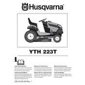 Husqvarna YTH 223T Lawn Mower manual cover