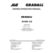 Gradall 544D-10 Forklift manual cover