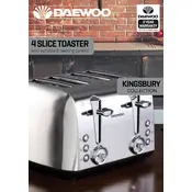 Daewoo Kingsbury 4 Slice Toaster SDA1749 Toaster manual cover