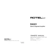 Rotel RA-921 Amplifier manual cover