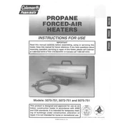 Coleman Propane Forced Air Heater 5070-751 manual cover