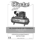 Clarke 2092500 XP15 Engine Driven Air Compressor manual cover