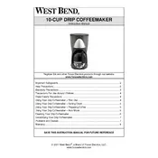 West Bend L5561F 56870 Coffee Maker manual cover