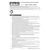 Sealey TDRWA Tie Down manual cover