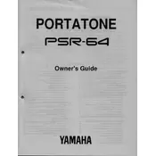 Yamaha PSR-64 Keyboard manual cover