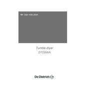 De Dietrich DTD9WA Dryer manual cover