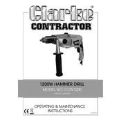 Clarke 6479505 CON1200 1200W Hammer Drill manual cover