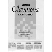 Yamaha Clavinova CLP-760 Piano manual cover